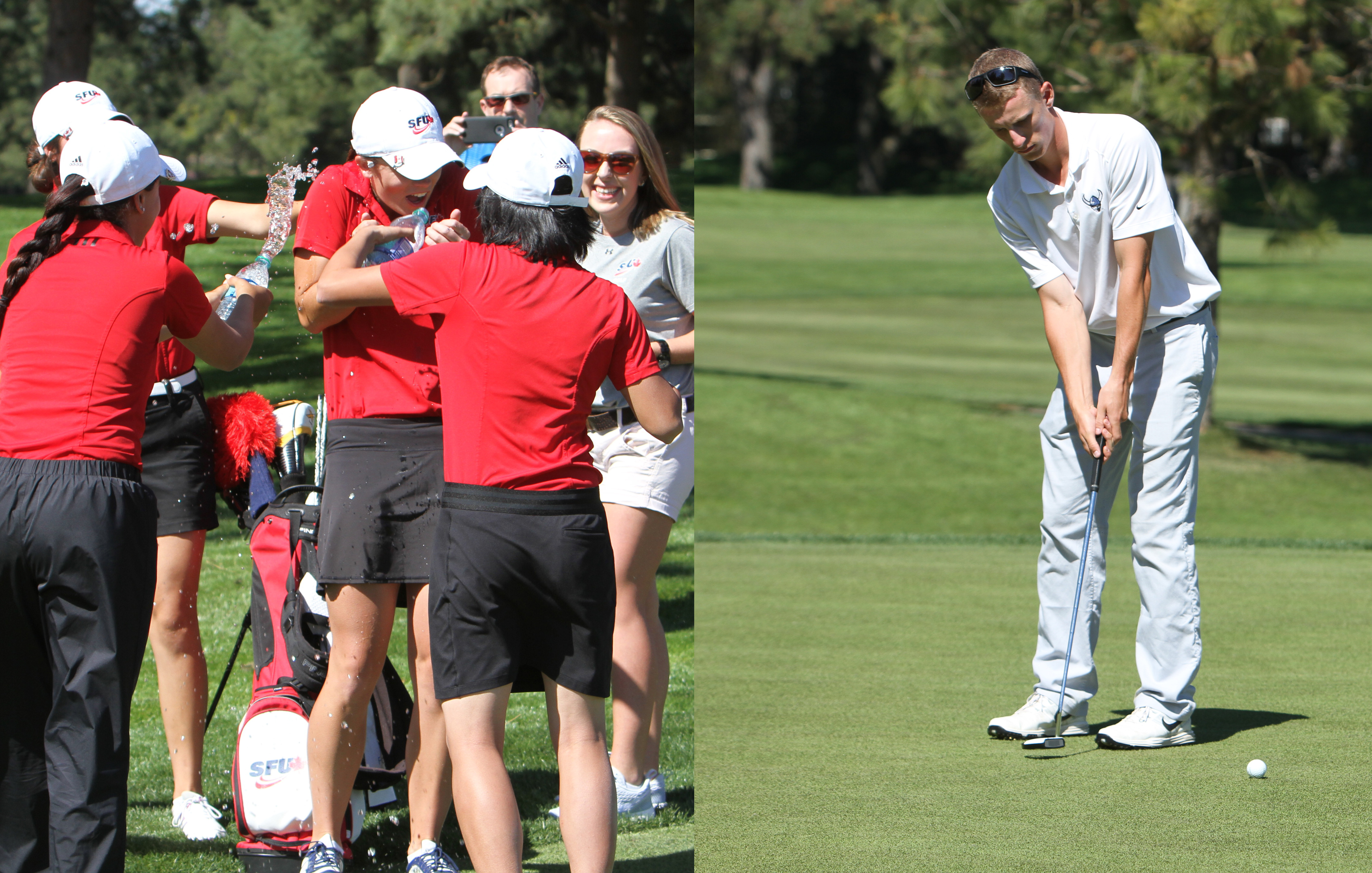 The Simon Fraser women's golf team won its first GNAC title while the Western Washington men's golf team claimed its seventh.